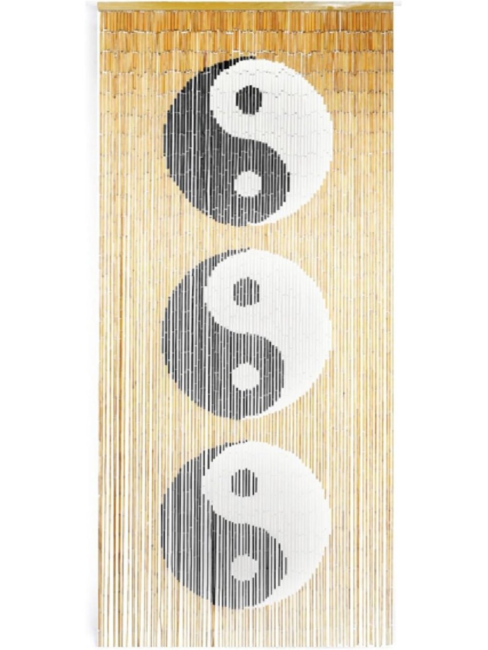 Yin Yang Beaded Curtain for Doorway, Hand-Painted Door Beads - Hanging Bead Curt